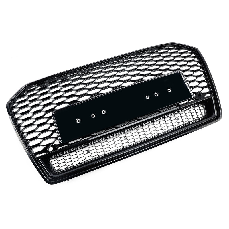 Black RS6 Style Honeycomb Grille Audi A6 S6 C7 2016-2018 - rear view 2 - Becquet Voiture
