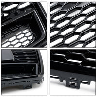 Black RS6 Style Honeycomb Grille Audi A6 S6 C7 2016-2018 - front view 2 - Becquet Voiture