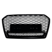 Black RS6 Style Honeycomb Grille Audi A6 S6 C7 2016-2018 - front view - Becquet Voiture