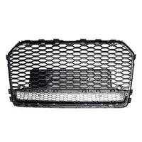 Black RS6 Style Honeycomb Grille Audi A6 S6 C7 2016-2018 - three-quarter view 2 - Becquet Voiture