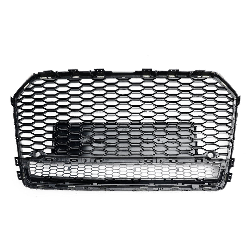 Black RS6 Style Honeycomb Grille Audi A6 S6 C7 2016-2018 - three-quarter view 2 - Becquet Voiture