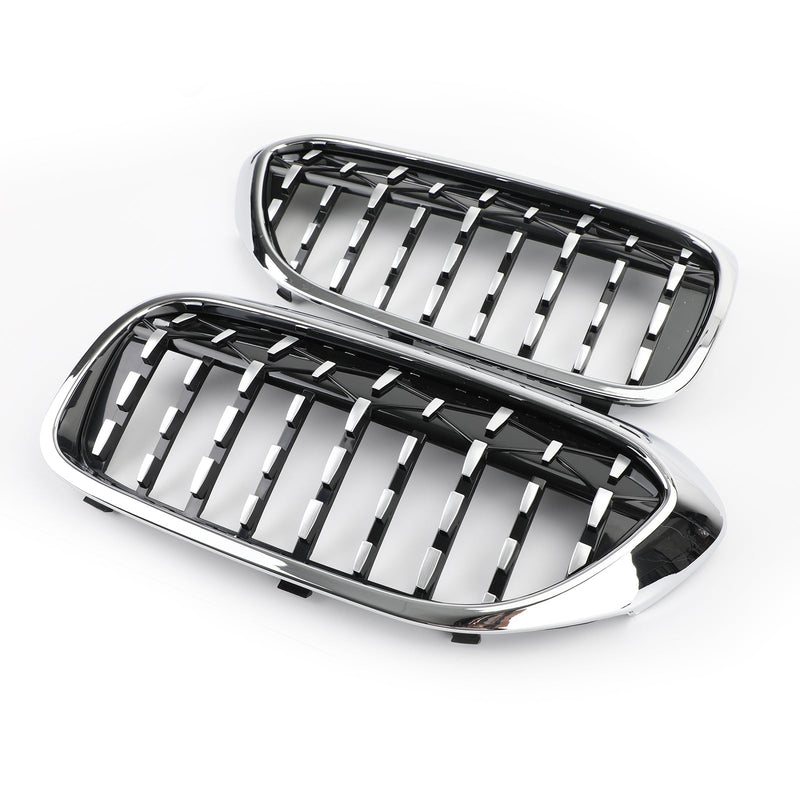 Calandres Avant Diamant Chromé BMW G30 G38 2017-2019 - installé sur véhicule - Becquet Voiture