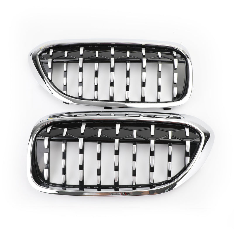 Calandres Avant Diamant Chromé BMW G30 G38 2017-2019 - vue de trois-quarts - Becquet Voiture