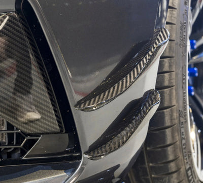 Canards Avant Carbone Sèche BMW M2 F87 - vue de face - Becquet Voiture