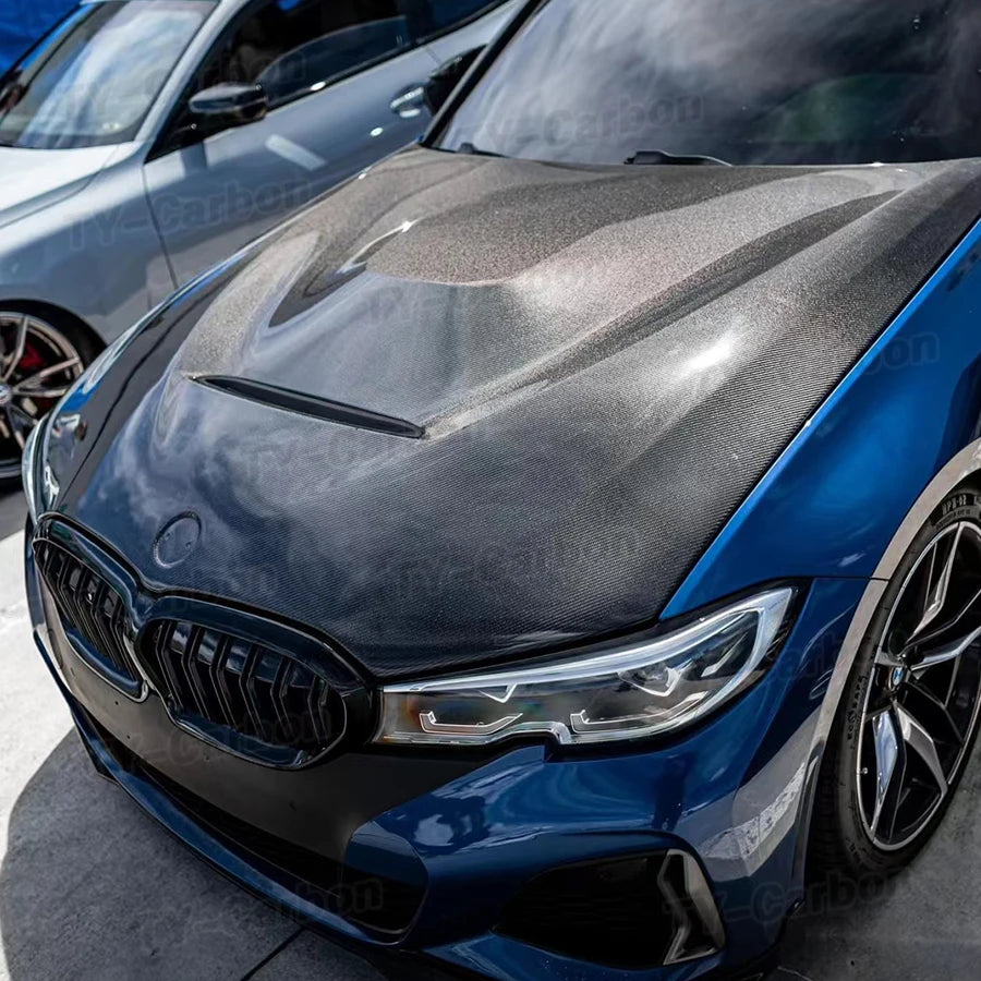 Capot Avant BMW Série 3 G20 G28 Carbone Style GTS 2019-2022 - vue de face - Becquet Voiture