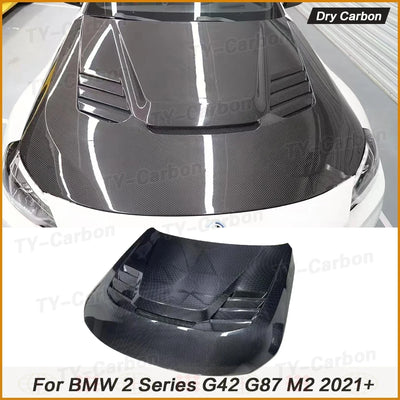 Capot Carbone BMW M2 G87 G42 M240i Style V - vue de face - Becquet Voiture