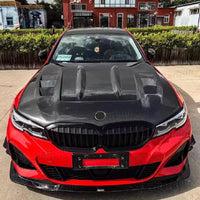 Capot Carbone BMW Série 3 G20 G28 2019-2025 - vue de trois-quarts - Becquet Voiture