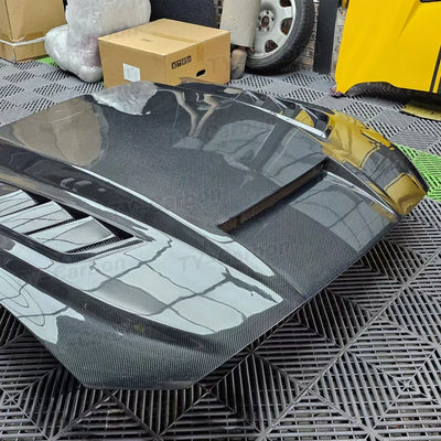 Capot Carbone Ford Mustang 2015-2017 Style TF - vue arrière - Becquet Voiture