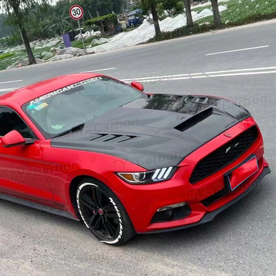 Capot Carbone Ford Mustang 2015-2017 Style TF - vue de profil - Becquet Voiture