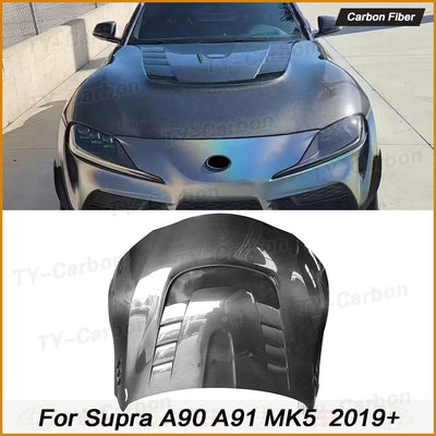 Capot Carbone Toyota GR Supra A90 A91 MK5 Style VRS 2019+ - vue de face - Becquet Voiture