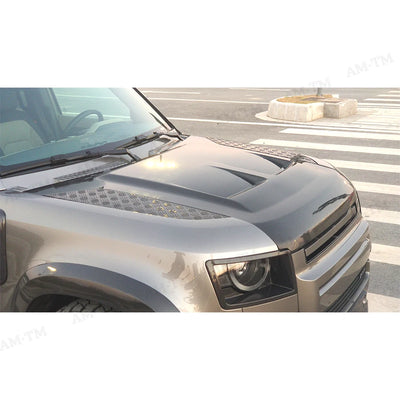 Capot en Fibre de Carbone Land Rover Defender 2020+ - installé sur véhicule - Becquet Voiture