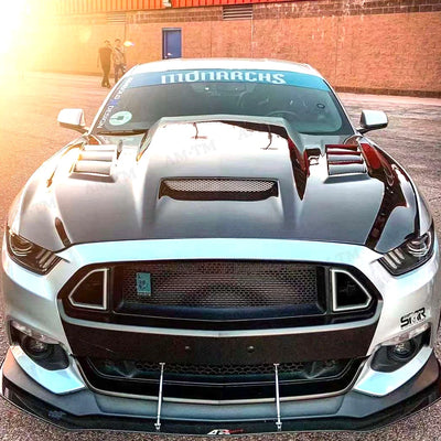 Capot Fibre de Carbone Ford Mustang 2015-2017 - installé sur véhicule - Becquet Voiture