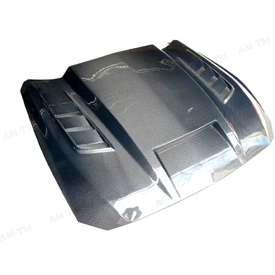 Capot Fibre de Carbone Ford Mustang 2015-2017 - vue de trois-quarts - Becquet Voiture