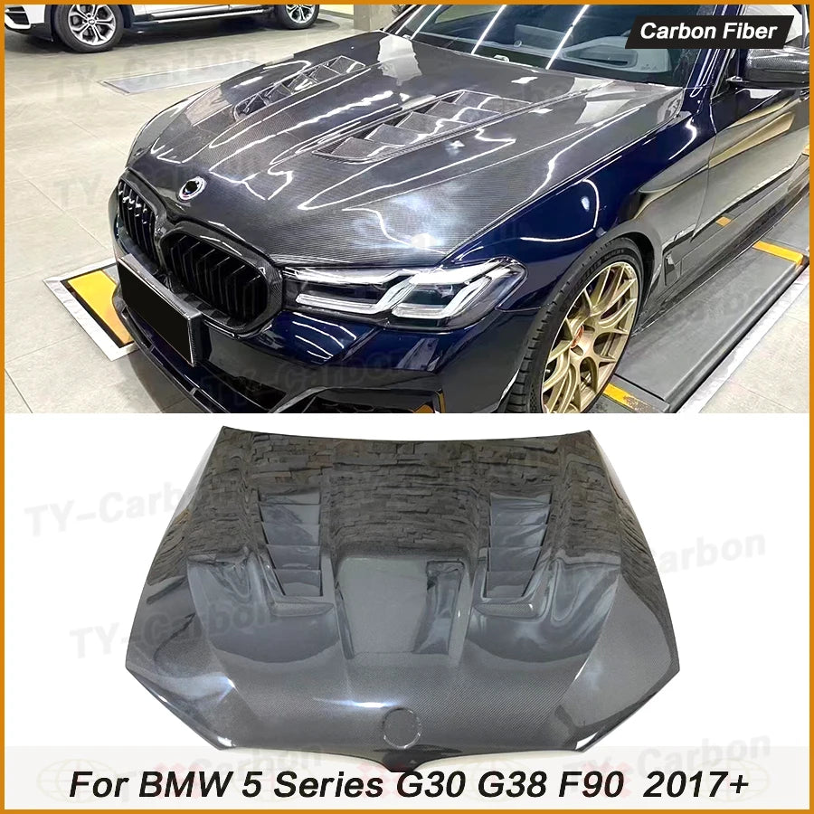 Capot Moteur Carbone BMW Serie 5 G30 M5 F90 Style V - vue de face - Becquet Voiture