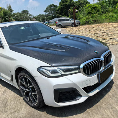 Capot Moteur Carbone BMW Serie 5 G30 M5 F90 Style V - vue de profil - Becquet Voiture