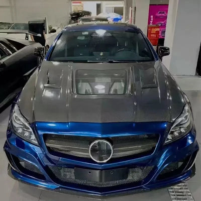 Capot Moteur Carbone Style IMP Mercedes CLS W218 - vue de profil - Becquet Voiture