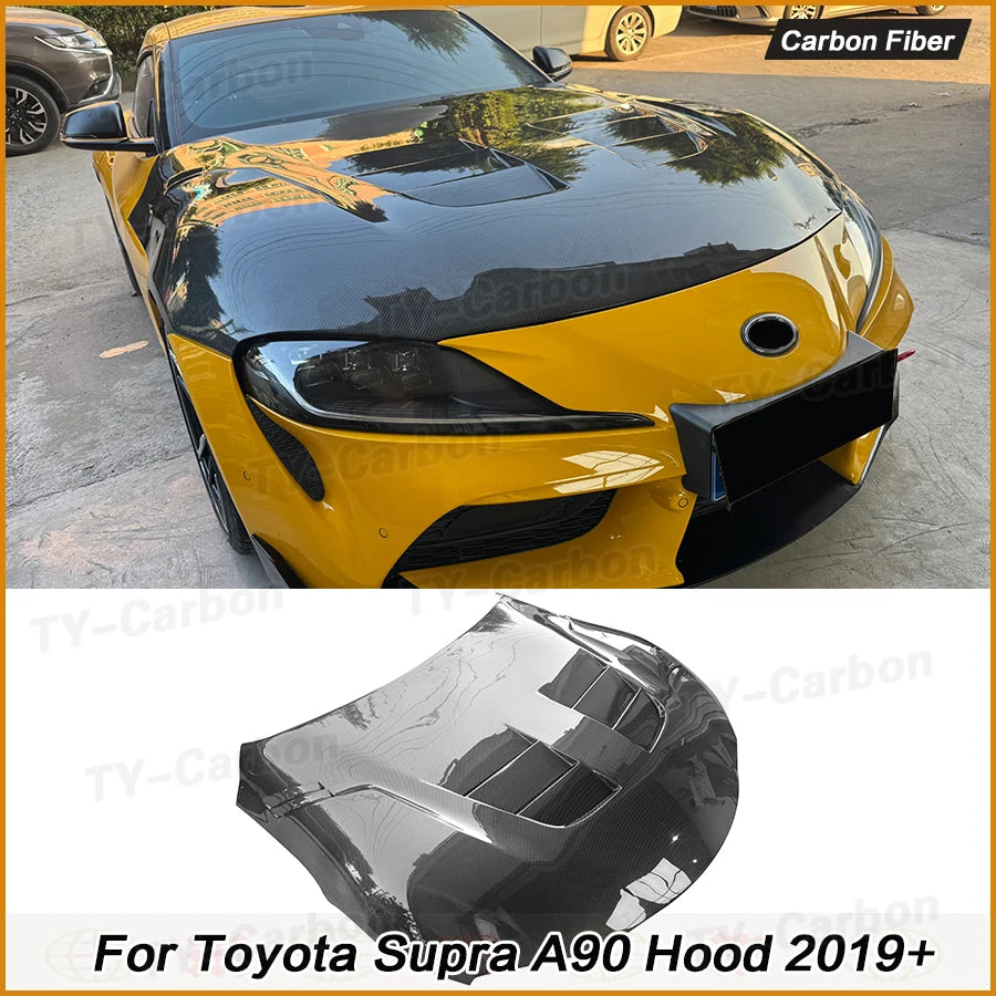 Capot Moteur Carbone Toyota Supra MK5 A90 2019+ - vue de face - Becquet Voiture