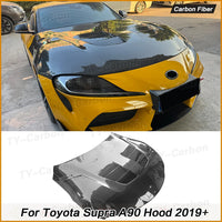Capot Moteur Carbone Toyota Supra MK5 A90 2019+ - vue de face - Becquet Voiture