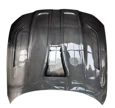 Capot Vitré Fibre Carbone BMW M3 M4 G80 G82 - vue de face - Becquet Voiture