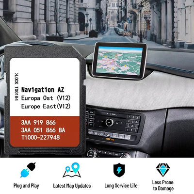 Carte SD GPS RNS 315 VW Seat Skoda Europe de l'Est - vue de face - Becquet Voiture