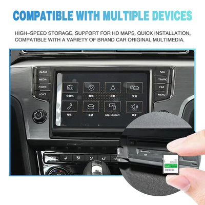 Carte SD GPS RNS 315 VW Seat Skoda Europe de l'Est - vue de trois-quarts - Becquet Voiture