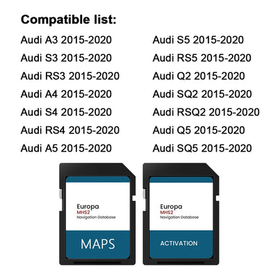 Carte SD Navigation GPS Audi A3 A4 A5 Q5 2015-2020 - packshot studio - Becquet Voiture
