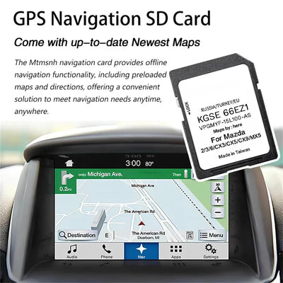 Carte SD Navigation GPS Mazda 3 6 CX-5 Europe 2024 - installé sur véhicule - Becquet Voiture
