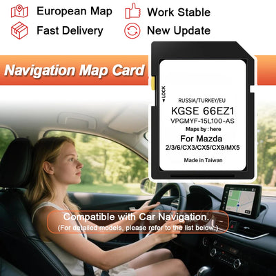 Carte SD Navigation GPS Mazda 3 6 CX-5 Europe 2024 - vue de face - Becquet Voiture