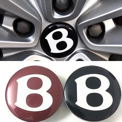 Centre De Roues Bentley Continental GT Flying Spur Noir 68mm - vue arrière - Becquet Voiture