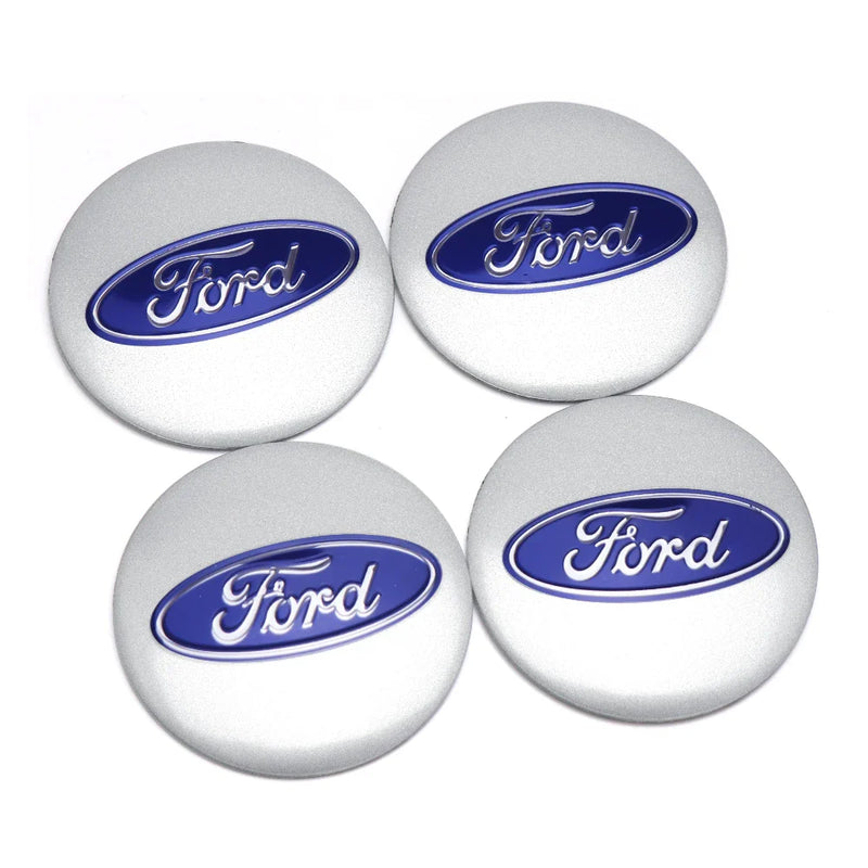 Centre De Roues Ford ST Noir Chrome Rouge Bleu 54mm - détail du montage - Becquet Voiture