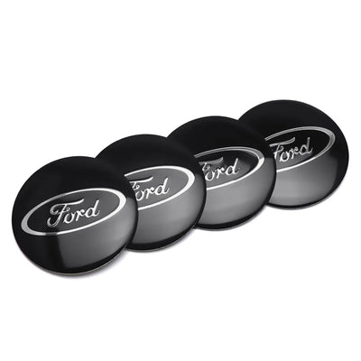 Centre De Roues Ford ST Noir Chrome Rouge Bleu 54mm - installé sur véhicule - Becquet Voiture