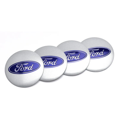 Centre De Roues Ford ST Noir Chrome Rouge Bleu 54mm - packshot studio - Becquet Voiture