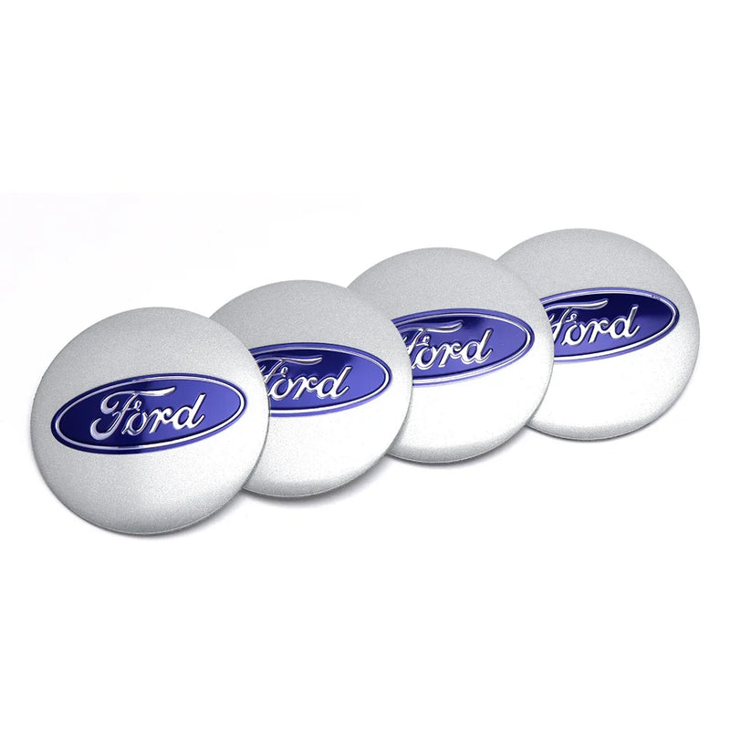 Centre De Roues Ford ST Noir Chrome Rouge Bleu 54mm - packshot studio - Becquet Voiture