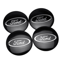 Centre De Roues Ford ST Noir Chrome Rouge Bleu 54mm - vue de face - Becquet Voiture