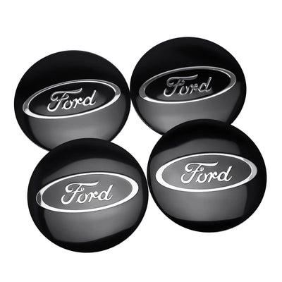Centre De Roues Ford ST Noir Chrome Rouge Bleu 54mm - vue de face - Becquet Voiture
