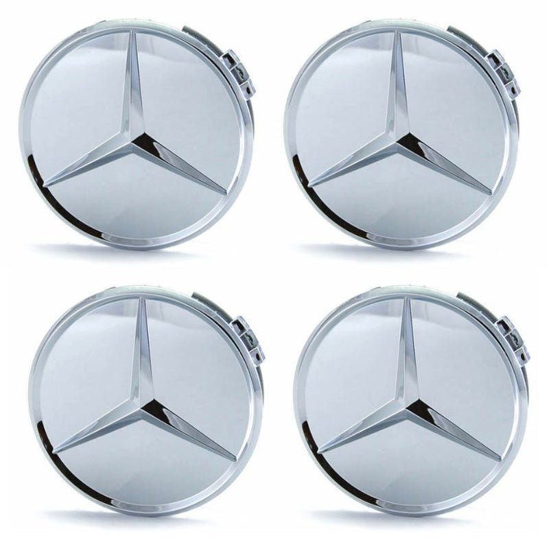 Radkappen Mercedes 75mm Schwarz Chrom Blau - Montagedetail - Becquet Voiture
