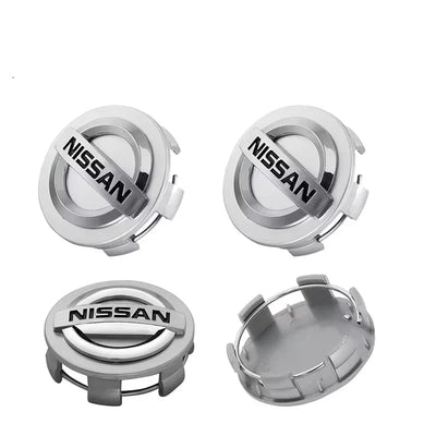 Centre de Roues Nissan 54mm 60mm Noir Chrome - vue arrière - Becquet Voiture