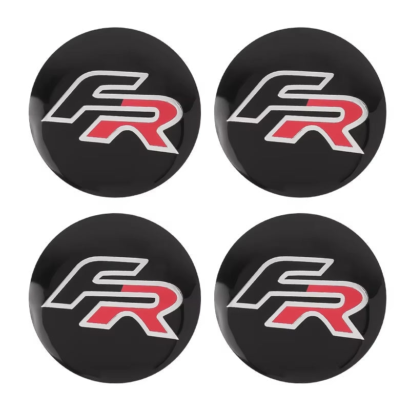 Centre Roue SEAT FR 56mm Logo Noir Lot 4 - vue de face - Becquet Voiture