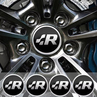 Centre Roue VW Logo VW GTI R R32 Noir 56mm - installé sur véhicule - Becquet Voiture