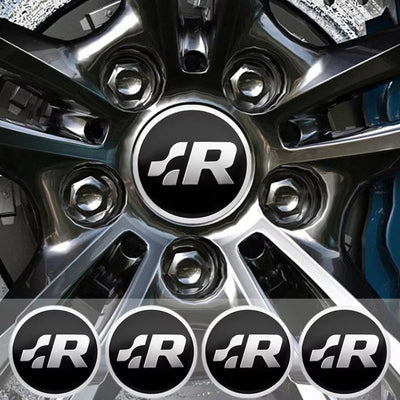 Centre Roue VW Logo VW GTI R R32 Noir 56mm - installé sur véhicule - Becquet Voiture