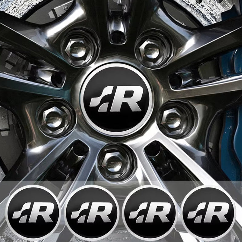 Centre Roue VW Logo VW GTI R R32 Noir 56mm - installé sur véhicule - Becquet Voiture