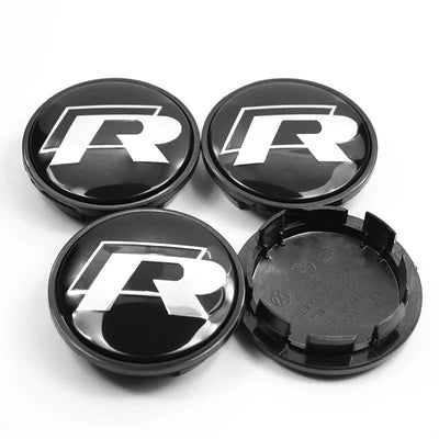Centre Roue VW Logo VW GTI R R32 Noir 56mm - packshot studio - Becquet Voiture