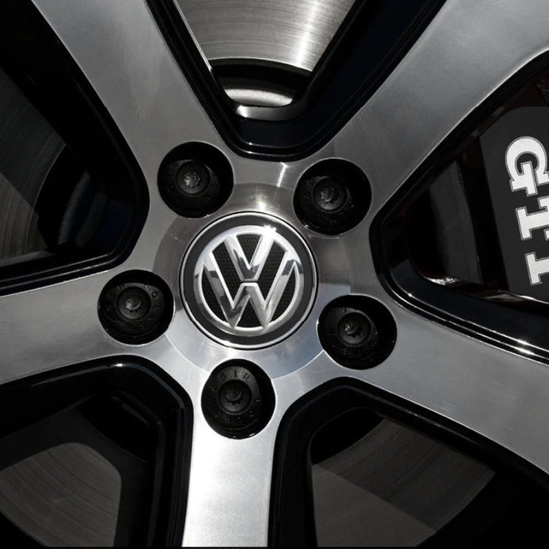 Centre Roue VW Logo VW GTI R R32 Noir 56mm - vue arrière - Becquet Voiture