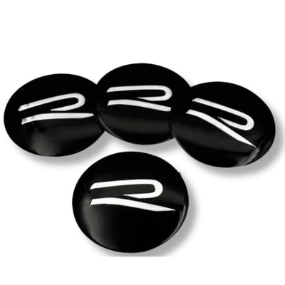 Centre Roue VW Logo VW GTI R R32 Noir 56mm - vue de dessus - Becquet Voiture