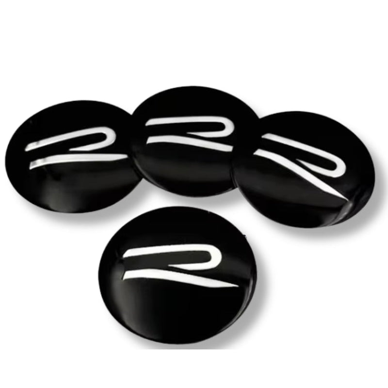 Centre Roue VW Logo VW GTI R R32 Noir 56mm - vue de dessus - Becquet Voiture