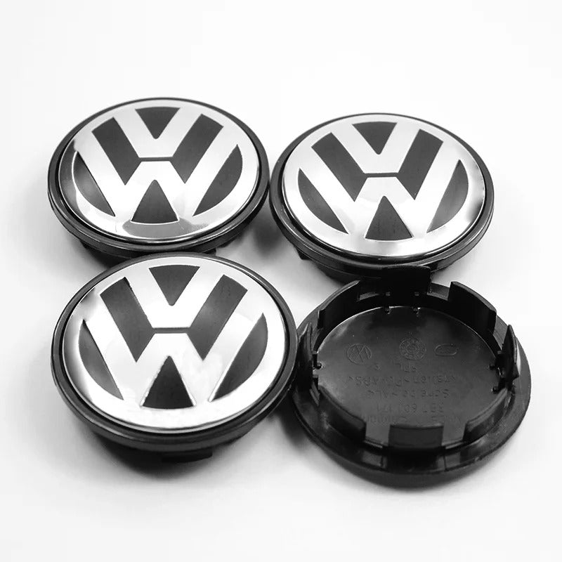 Centre Roue VW Logo VW GTI R R32 Noir 56mm - vue de face - Becquet Voiture