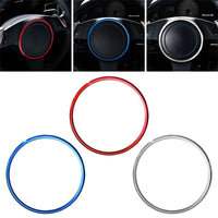 Cercle Décoration Volant Porsche Silver Rouge Bleu - packshot studio - Becquet Voiture