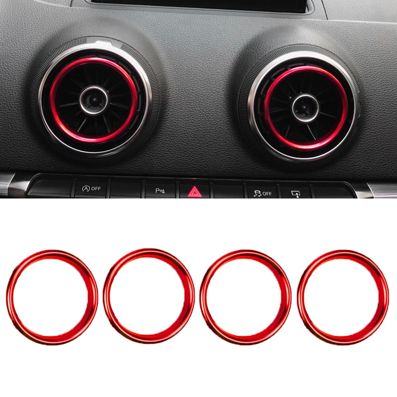 Aluminum Vent Rings Audi A3 S3 RS3 8V - in use - Becquet Voiture
