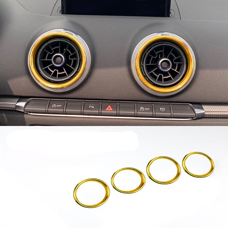 Aluminum Vent Rings Audi A3 S3 RS3 8V - studio packshot - Becquet Voiture