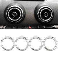 Aluminum Vent Rings Audi A3 S3 RS3 8V - top view - Becquet Voiture